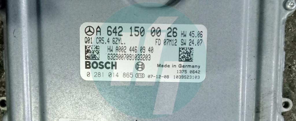 Label of Ecu (A642 150 00 26) PN: 0281 014 865 Bosch